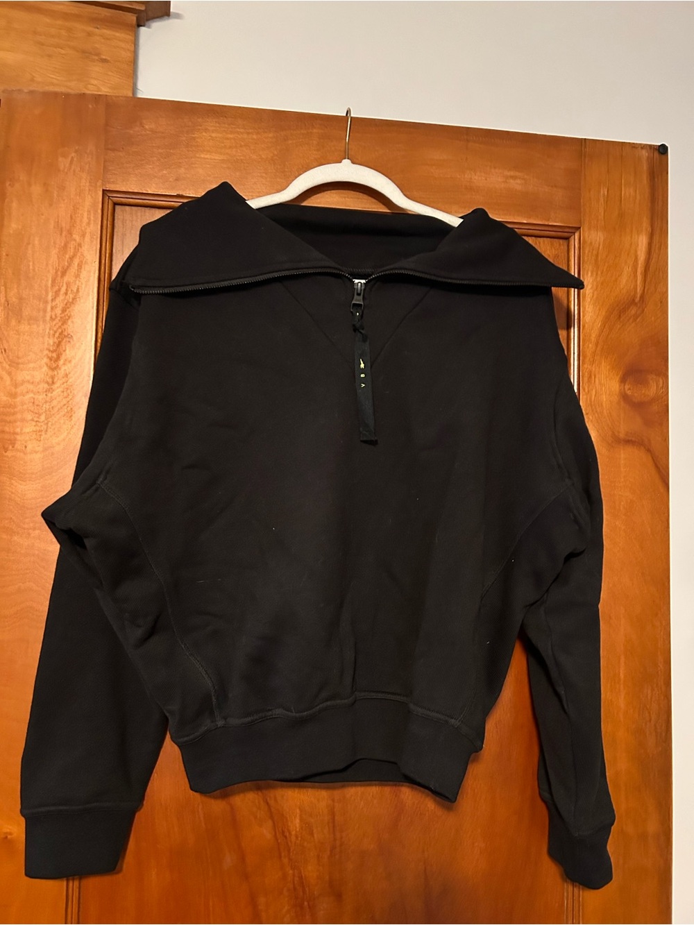 Victoria Beckham x REEBOK Black Half-Zip Collared Sweater